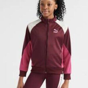 Puma Girls Retro Track Jacket Fig and Pink